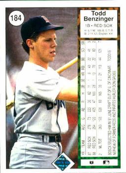Todd Benzinger  baseball card collectible - Main Image 2