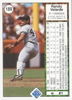Randy Velarde  baseball card collectible - Main Image 2