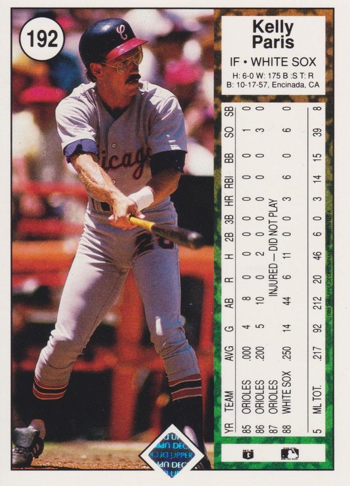 Kelly Paris  baseball card collectible - Main Image 2