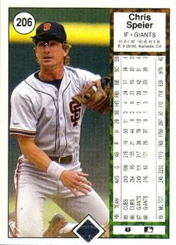 Chris Speier  baseball card collectible - Main Image 2