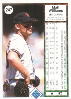 Matt Williams  baseball card collectible - Main Image 2