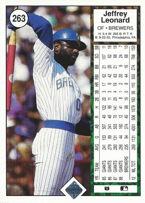 Jeffrey Leonard  baseball card collectible - Main Image 2