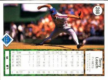 Terry Leach  baseball card collectible - Main Image 2