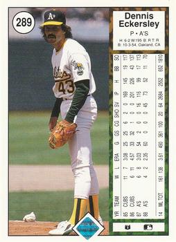 Dennis Eckersley  baseball card collectible - Main Image 2