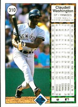 Claudell Washington  baseball card collectible - Main Image 2