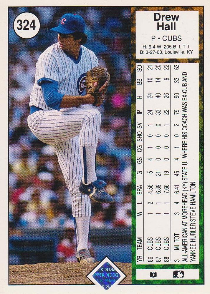 Drew Hall  baseball card collectible - Main Image 2