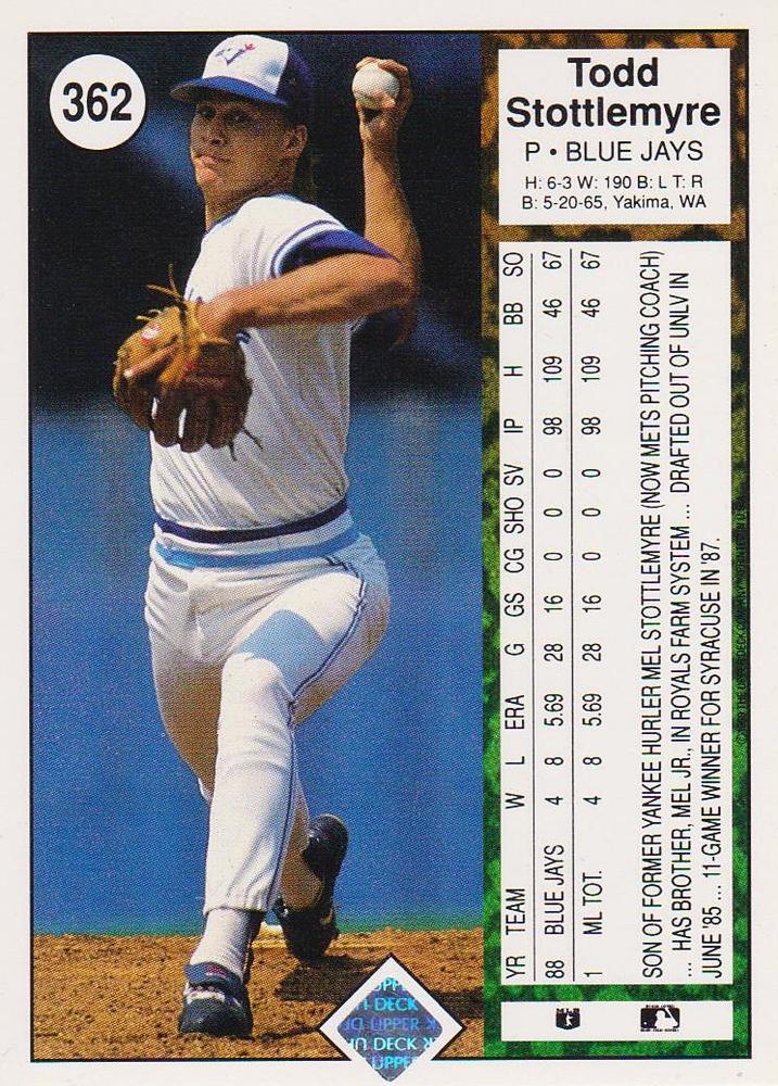Todd Stottlemyre  baseball card collectible - Main Image 2