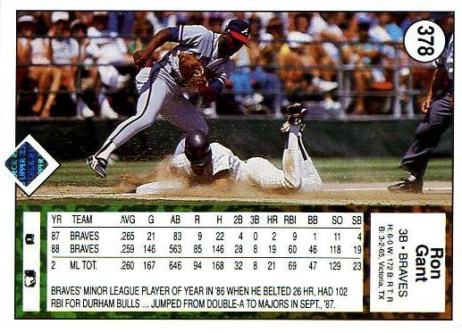 Ron Gant  baseball card collectible - Main Image 2