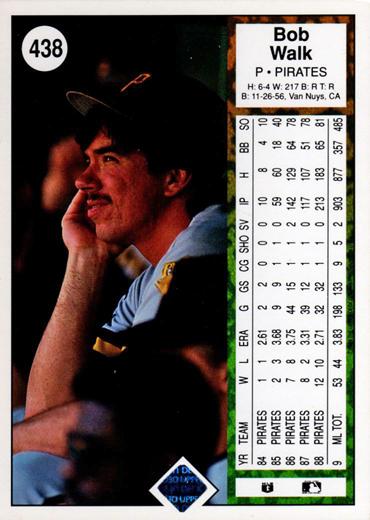 Bob Walk  baseball card collectible - Main Image 2