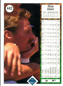 Rob Deer  baseball card collectible - Main Image 2