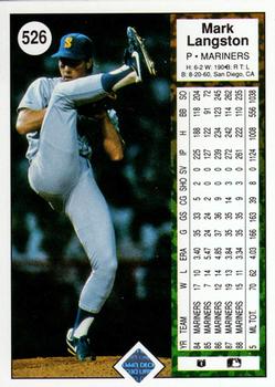 Mark Langston  baseball card collectible - Main Image 2