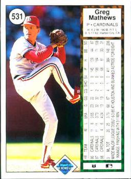 Greg Mathews  baseball card collectible - Main Image 2