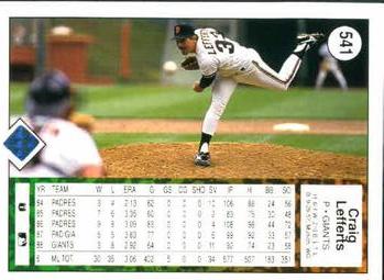 Craig Lefferts  baseball card collectible - Main Image 2