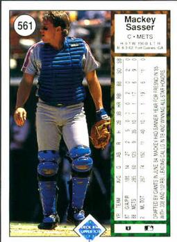 Mackey Sasser  baseball card collectible - Main Image 2