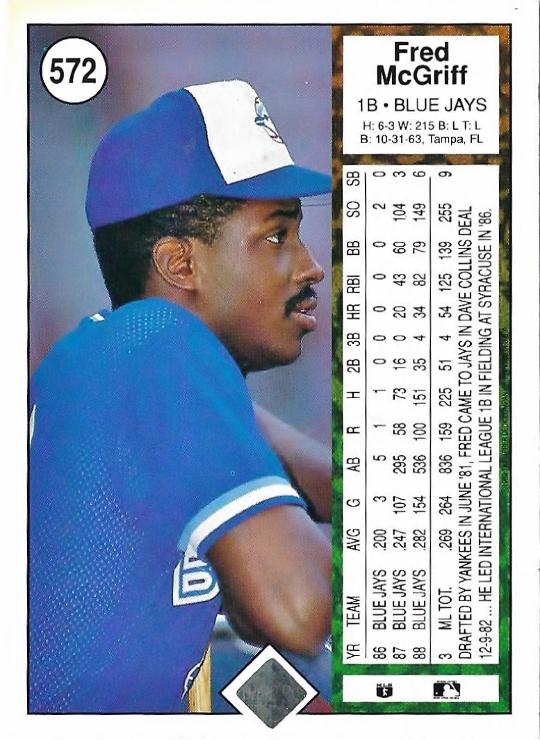 Fred McGriff  baseball card collectible - Main Image 2