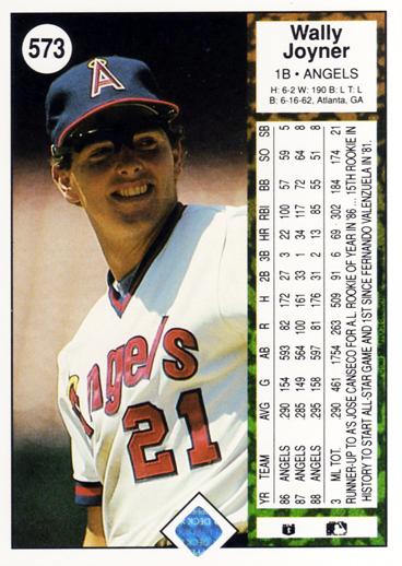 Wally Joyner  baseball card collectible - Main Image 2