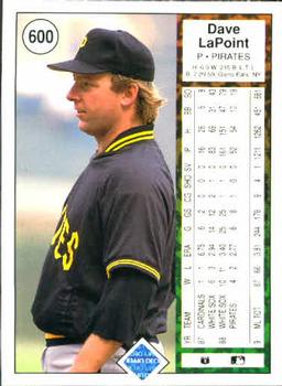 Dave LaPoint  baseball card collectible - Main Image 2