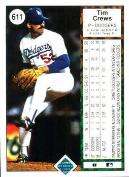 Tim Crews  baseball card collectible - Main Image 2