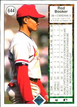 Rod Booker  baseball card collectible - Main Image 2