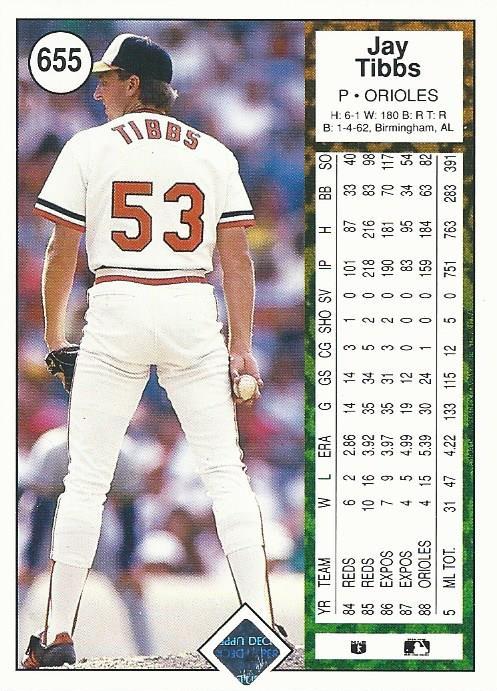 Jay Tibbs  baseball card collectible - Main Image 2