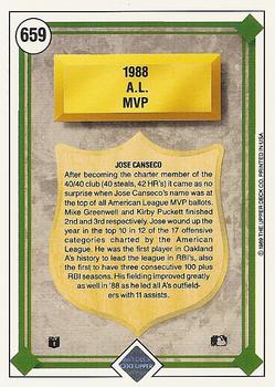 Jose Canseco  baseball card collectible - Main Image 2
