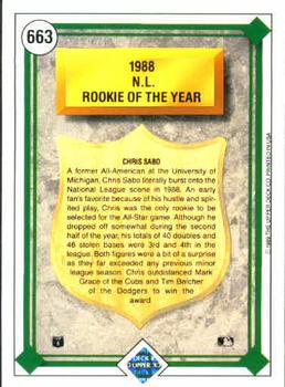 Chris Sabo  baseball card collectible - Main Image 2