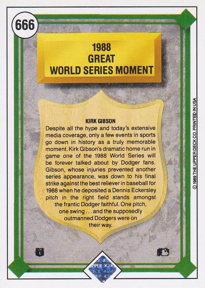 Kirk Gibson  baseball card collectible - Main Image 2