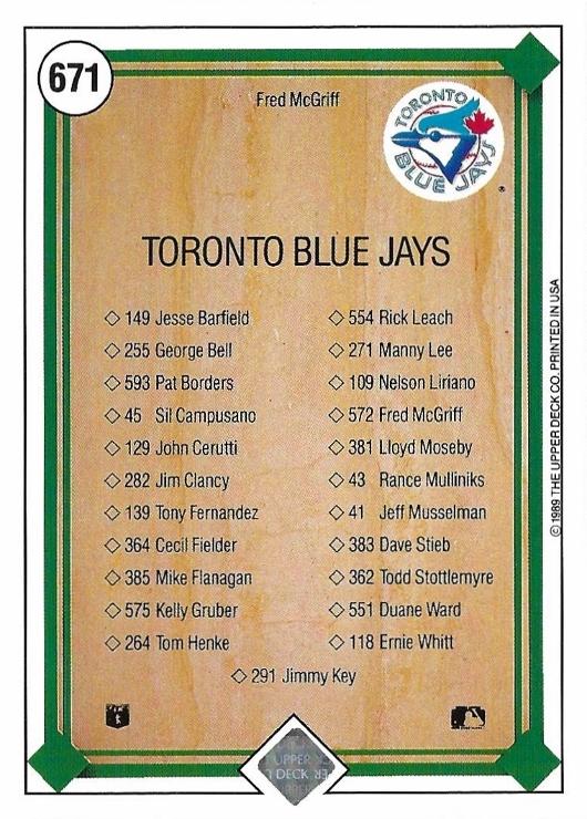 Fred McGriff  baseball card collectible - Main Image 2