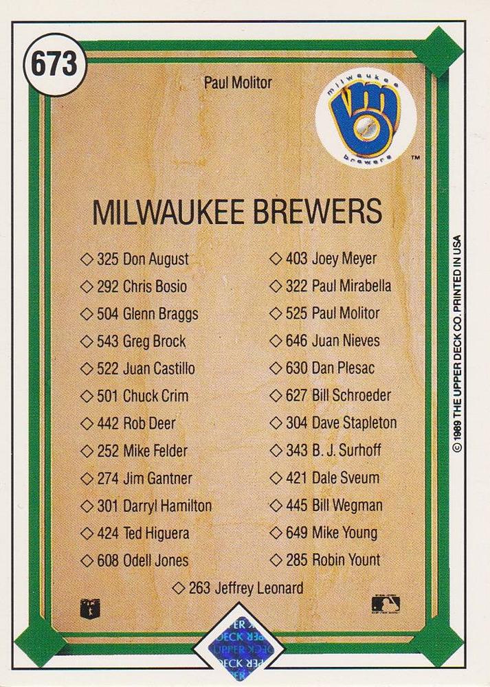 Paul Molitor  baseball card collectible - Main Image 2