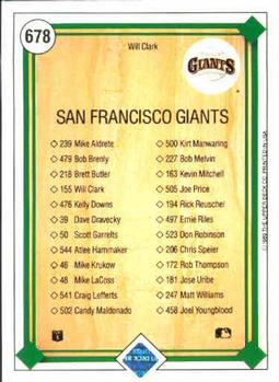 Will Clark  baseball card collectible - Main Image 2