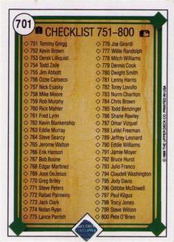 Checklist: 701-800  baseball card collectible - Main Image 2