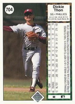 Dickie Thon  baseball card collectible - Main Image 2