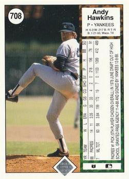 Andy Hawkins  baseball card collectible - Main Image 2