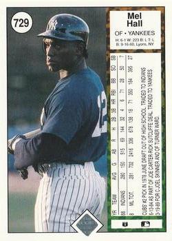 Mel Hall  baseball card collectible - Main Image 2