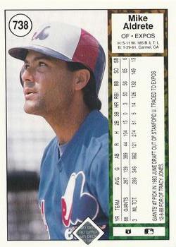 Mike Aldrete  baseball card collectible - Main Image 2