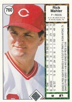 Rick Mahler  baseball card collectible - Main Image 2