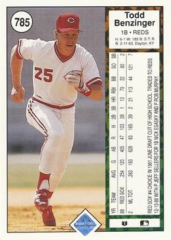 Todd Benzinger  baseball card collectible - Main Image 2
