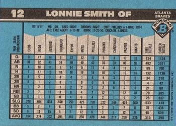 Lonnie Smith  baseball card collectible - Main Image 2