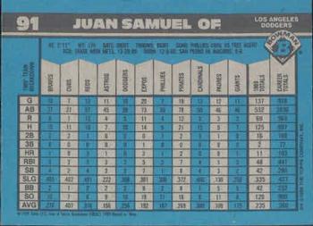 Juan Samuel  baseball card collectible - Main Image 2