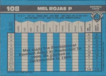 Mel Rojas  baseball card collectible - Main Image 2