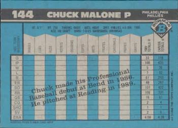 Chuck Malone  baseball card collectible - Main Image 2