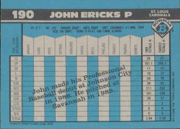 John Ericks  baseball card collectible - Main Image 2