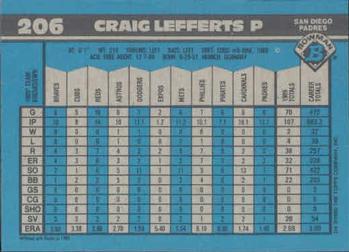 Craig Lefferts  baseball card collectible - Main Image 2
