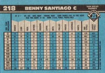 Benny Santiago  baseball card collectible - Main Image 2