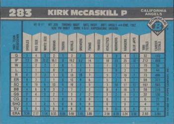 Kirk McCaskill  baseball card collectible - Main Image 2