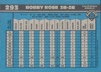 Bobby Rose  baseball card collectible - Main Image 2