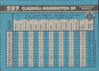 Claudell Washington  baseball card collectible - Main Image 2