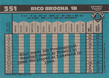 Rico Brogna  baseball card collectible - Main Image 2