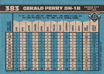 Gerald Perry  baseball card collectible - Main Image 2