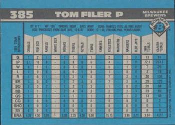 Tom Filer  baseball card collectible - Main Image 2